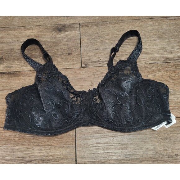 NWT Rosa Faia Anita Black Lace Bra Size 42C - Picture 1 of 5